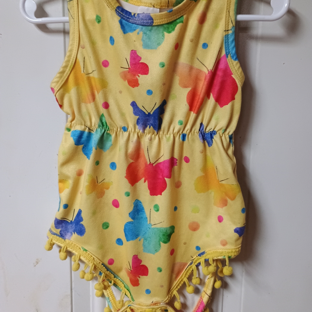 Colorful Butterfly Print Baby Romper